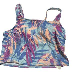Freely Womens‎ Missy Square Neck Cropped Tankini Multicolor Size S